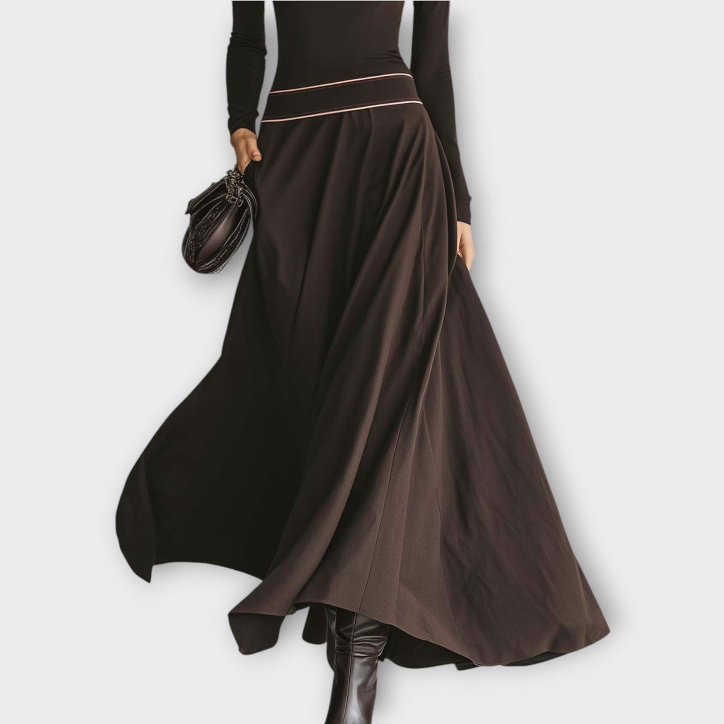 Vestido Maxi Elegante con Cuello Alto