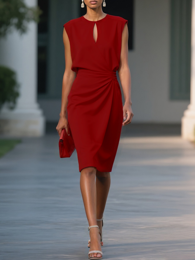 ELLE – VESTIDO DE COCTEL ELEGANTE CON FRUNCE