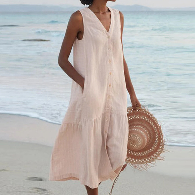 Celi - Vestido de Verano Estiloso que Cubre el Abdomen