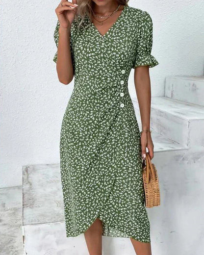 Leah | Vestido con Botones y Volantes