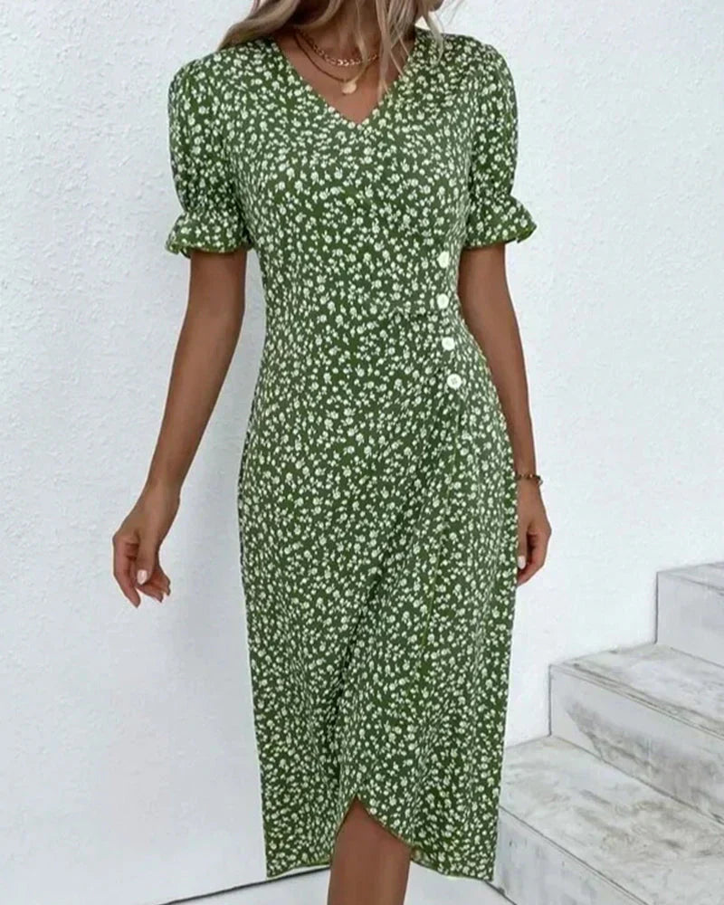 Leah | Vestido Botón con Volantes