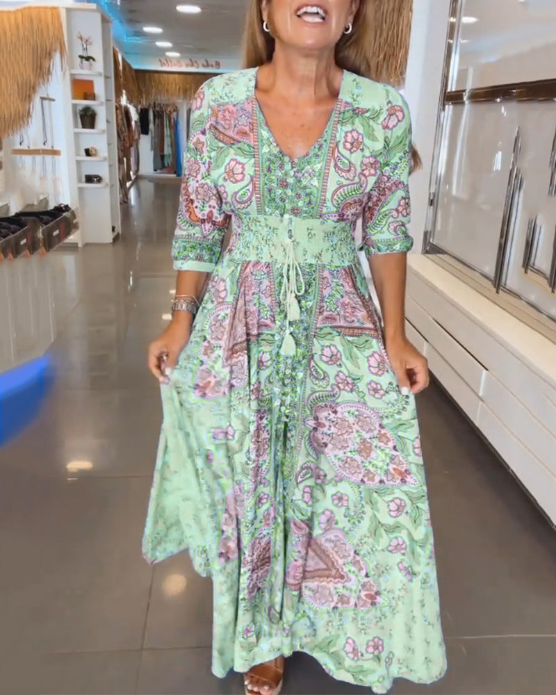 Mia – Elegante Vestido de Vacaciones con Escote en V