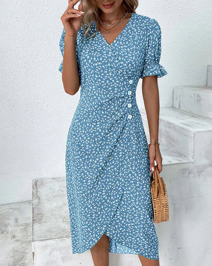 Leah | Vestido Botón con Volantes