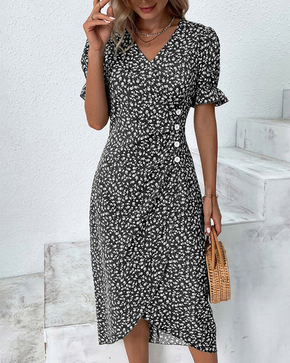Leah | Vestido Botón con Volantes