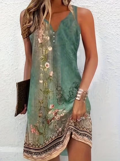 Harmoni - Vestido de Corte Floral con Escote Notched