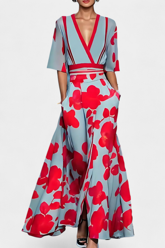 Daphne Vestido Envoltura Floral Elegante