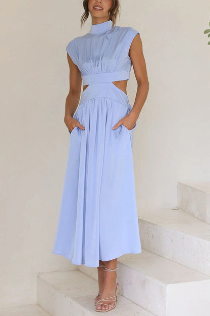 Quincy | Vestido Midi con Corte y Bolsillos
