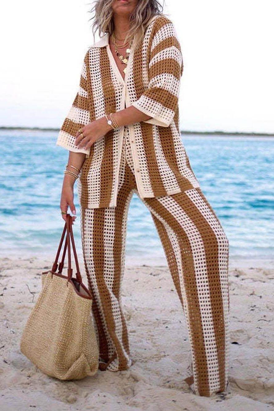 Amelia | Conjunto Rayado Elegante y Cómodo