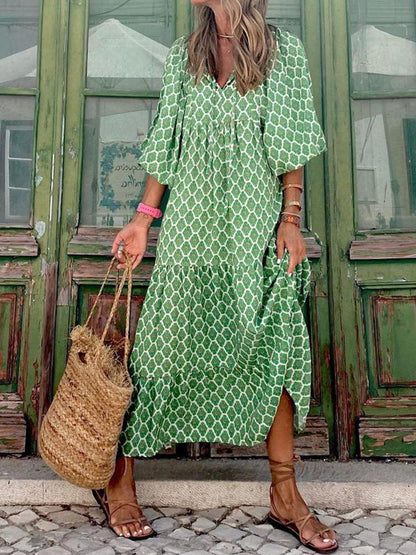 Vestido Maxi Impreso Bohemio