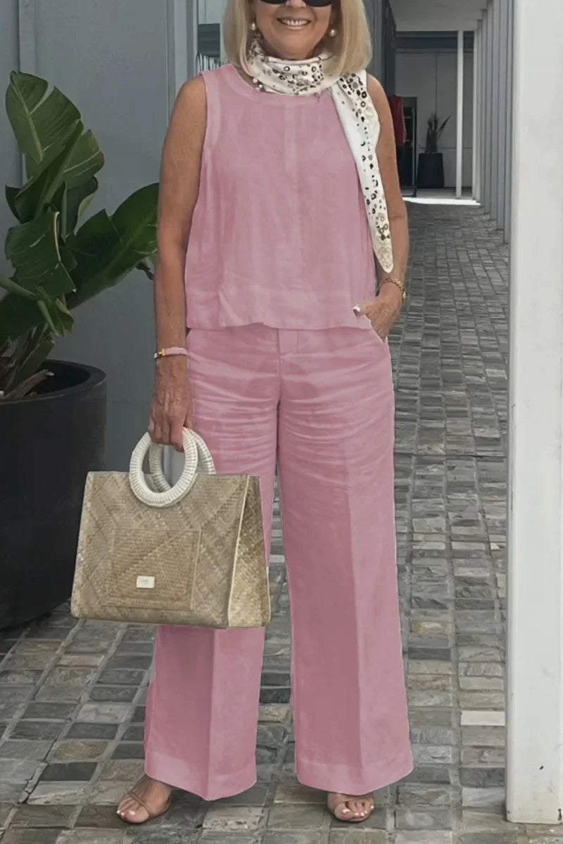ZURI – TRAJE SIN MANGAS DE ALGODÓN Y LINO