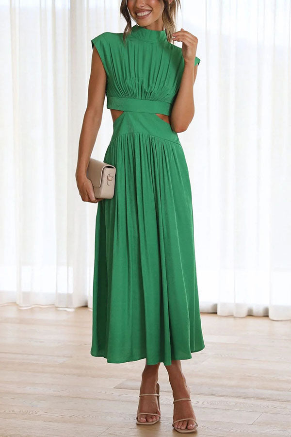 Quincy | Vestido Midi con Corte y Bolsillos
