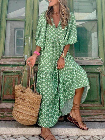 Vestido Maxi Impreso Bohemio