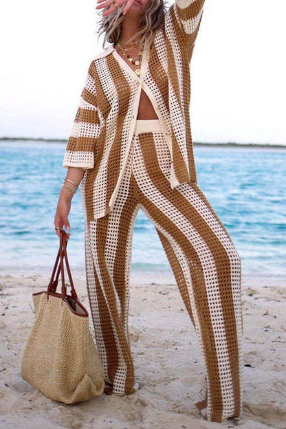 Amelia | Conjunto Rayado Elegante y Cómodo