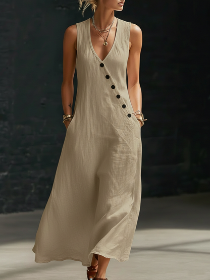 Robe Maxi Donna Bottonata Fluida - Eleganza Minimalista Quotidiana