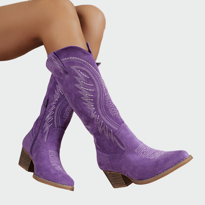 Botas occidentales bordadas de moda