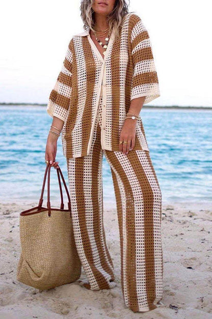 Amelia | Conjunto Rayado Elegante y Cómodo