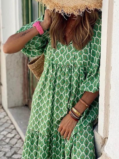 Vestido Maxi Impreso Bohemio