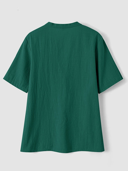 Sharron - Blusa Elegante de Cuello en V con Botones
