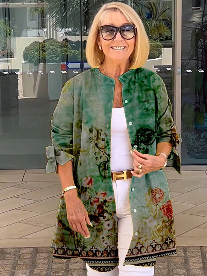 LINDA – CAMISA BOTÓN FLORAL ELEGANTE