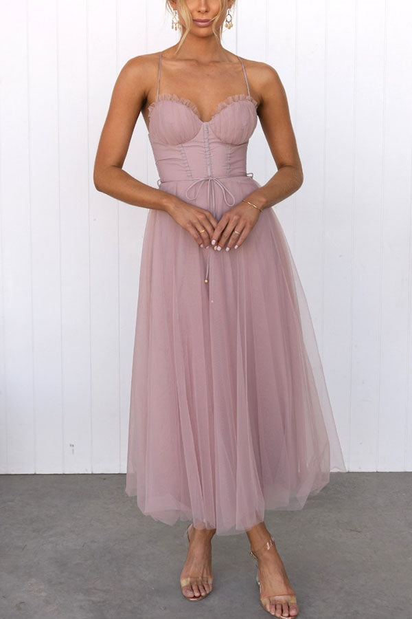 Vestido Largo Elegante con Bustier - Vestido de Ceremonia Fluido