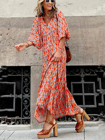 Vestido Maxi Impreso Bohemio