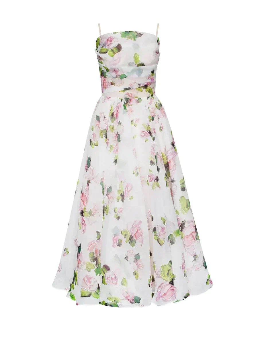 Emilia | Vestido Elegante Sin Mangas Impreso