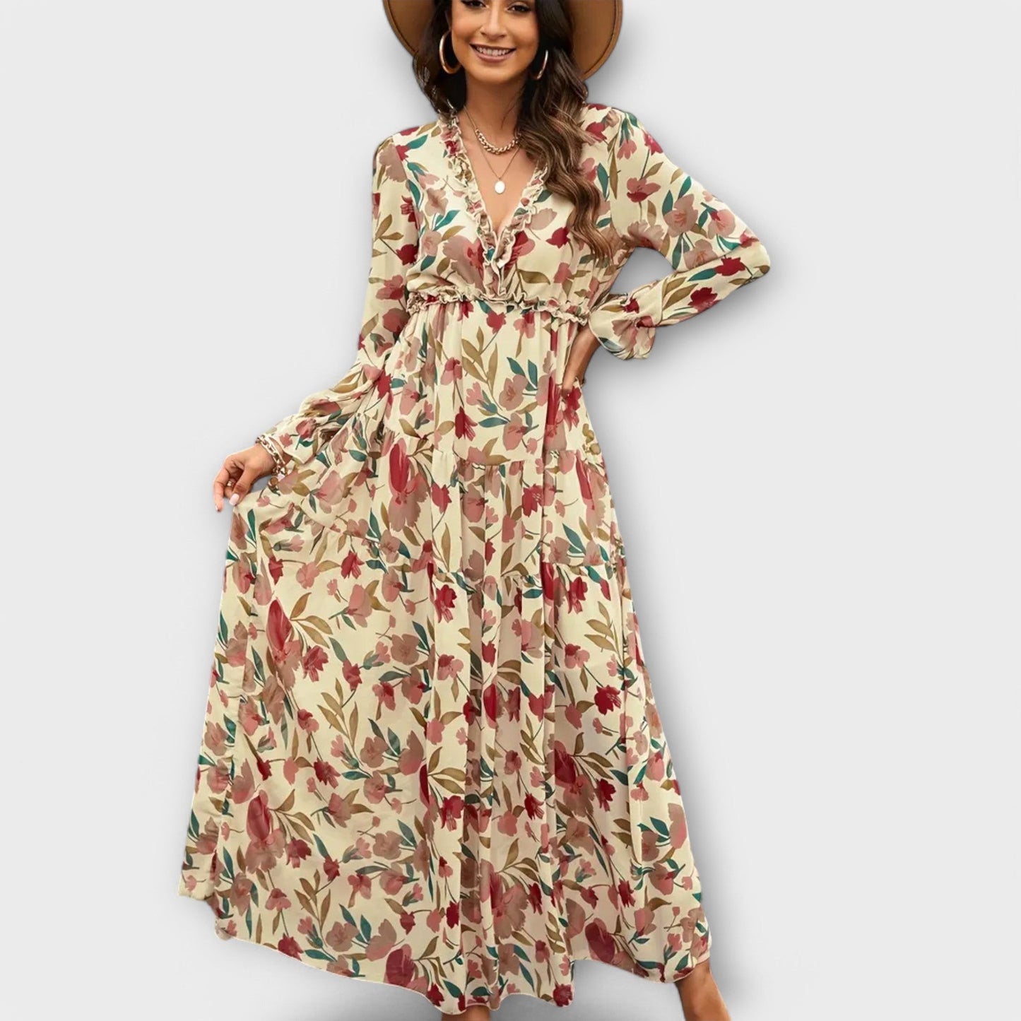 Juno - Elegante Vestido Maxi Floral