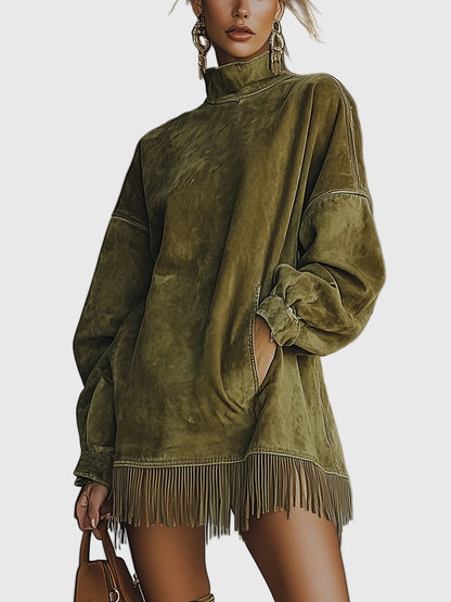 Oliva | Vestido de Cuello Alto