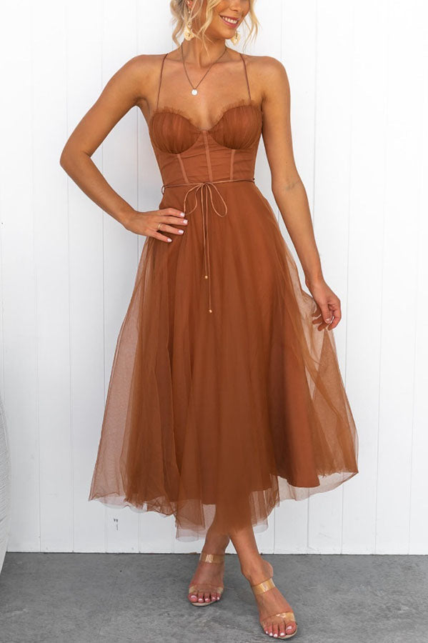 Vestido Largo Elegante con Bustier - Vestido de Ceremonia Fluido