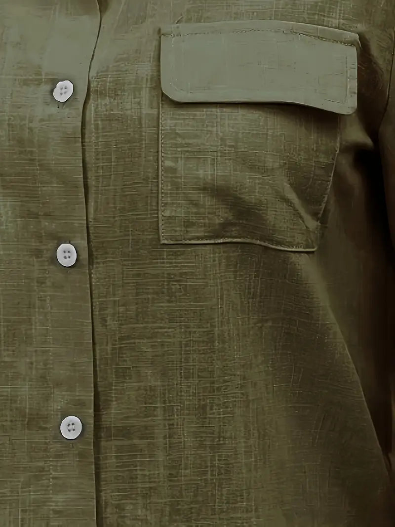 Athena - Camisa de Algodón con Bolsillos Frontales