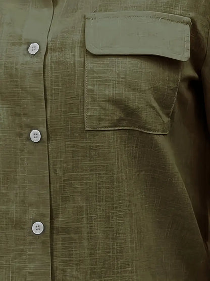 Athena - Camisa de Algodón con Bolsillos Frontales