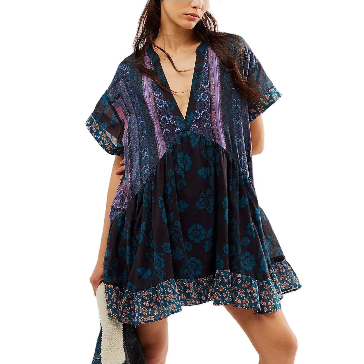 Vestido Bohemio Cuello en V - Elegancia Atemporal