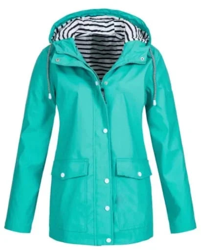 Ilektra - Chaqueta Elegante de Manga Larga Impermeable con Capucha