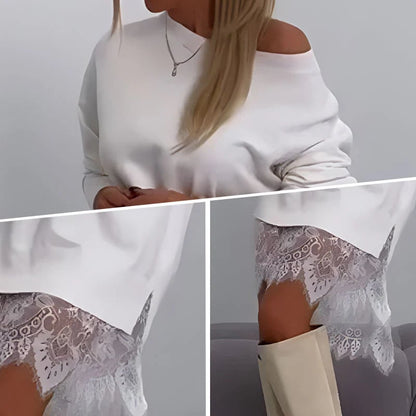 SOLENE – FALDA MIDI SUELTA CON DETALLES DE ENCAGE