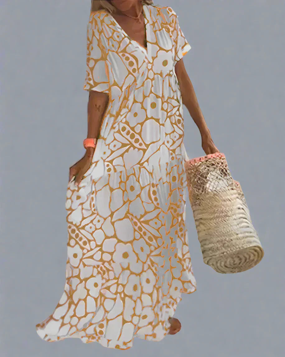 Hannelore | Vestido de Verano con Corte Elegante y Patrón Gráfico