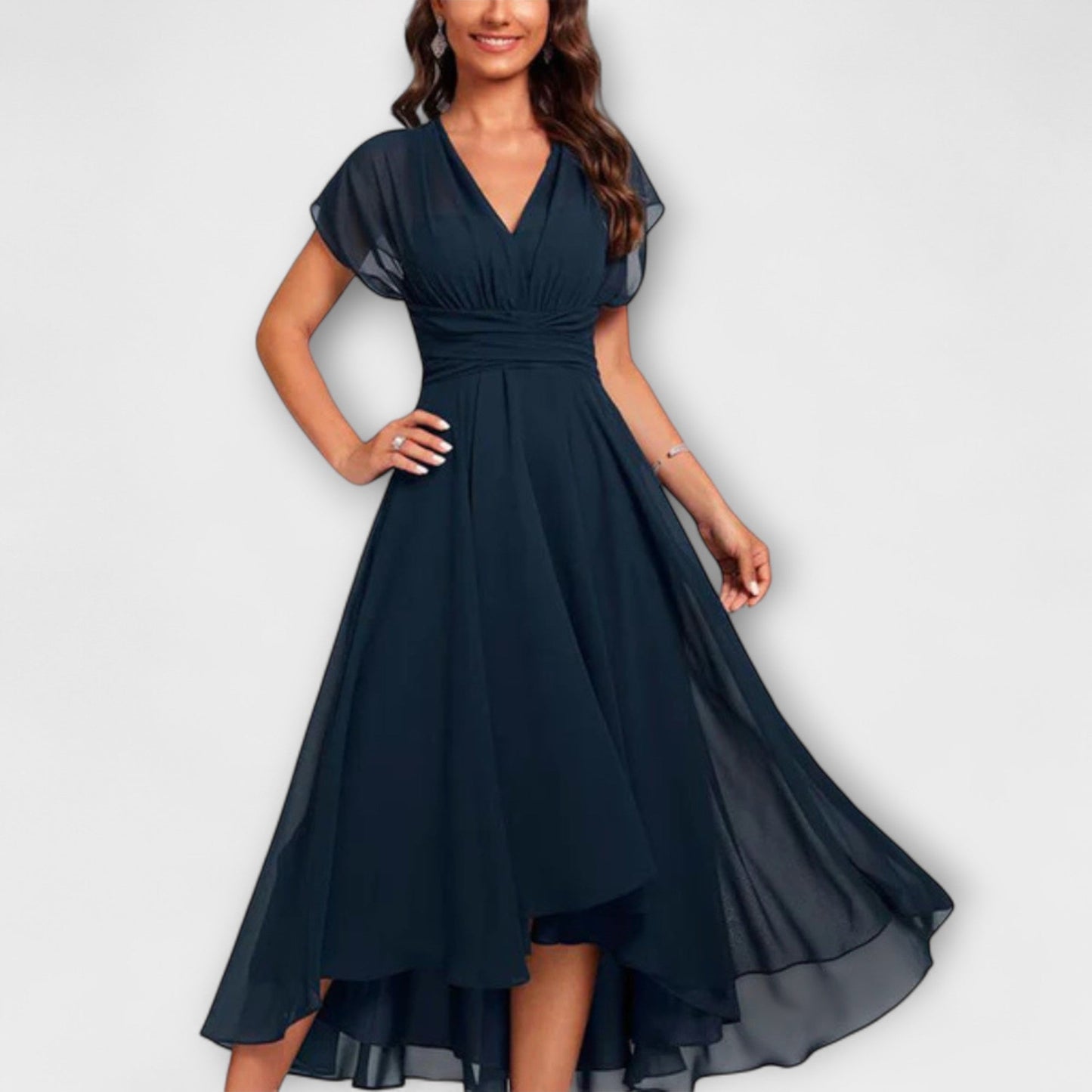 Julita™ | Vestido de Noche Fluido con Escote en V