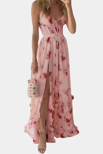 Luna Vestido Maxi Corsé Floral