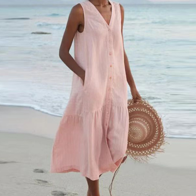 Celi - Vestido de Verano Estiloso que Cubre el Abdomen