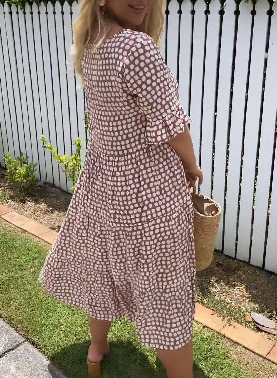 Stella - Vestido Midi de Verano con Lunares