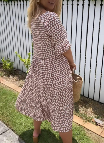 Stella - Vestido Midi de Verano con Lunares