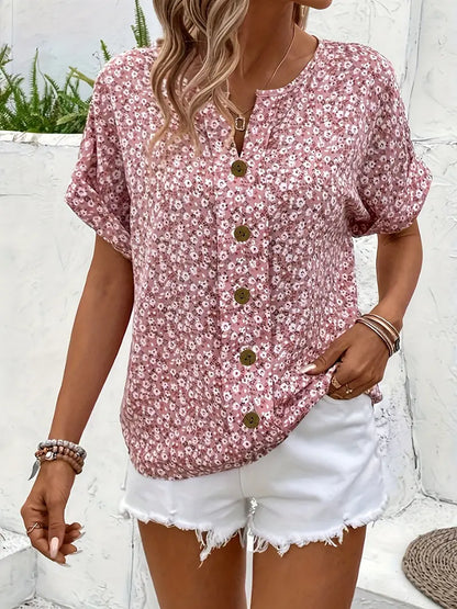 Cindy™ | Blusa de Cuello Notched con Estampado Floral