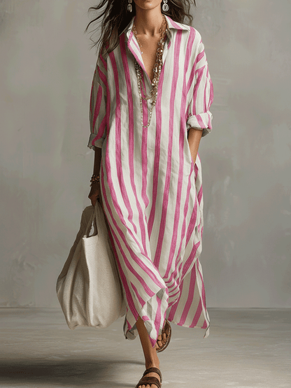 Arden | Vestido Maxi Bohemio a Rayas