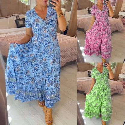 Ophelia | Vestido de Impresión Floral con Escote en V