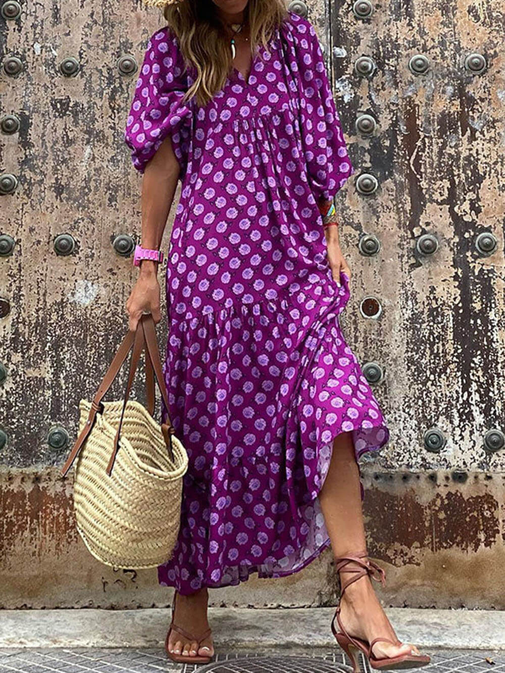 Vestido Maxi Impreso Bohemio