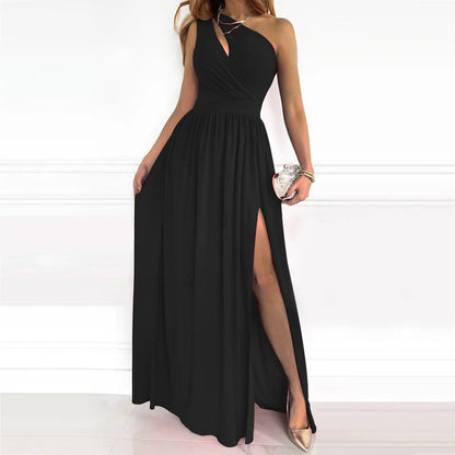Vestido Asimétrico con Abertura - Elegancia Atemporal