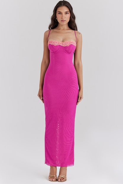 Fay | Vestido Maxi de Encaje con Abertura