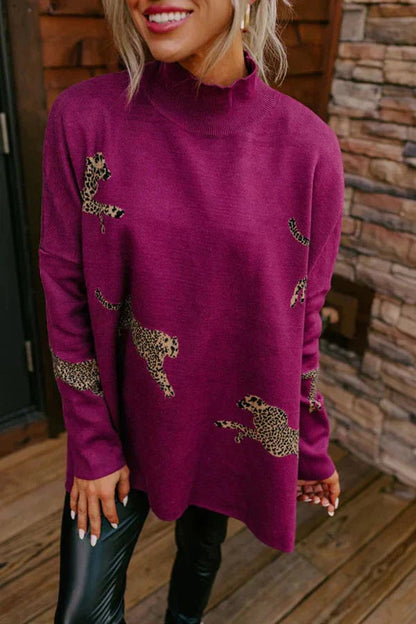 VIDA – TOP CASUAL VINTAGE CON ESTAMPADO DE TIGRE Y LEOPARDO