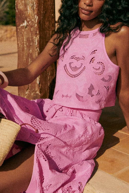 Romy | Conjunto en Encaje Rosa Moise