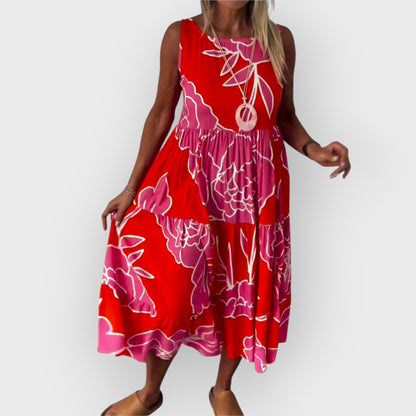 EVITA – VESTIDO FLORAL ELEGANTE CON HOMBROS DESCUBIERTOS