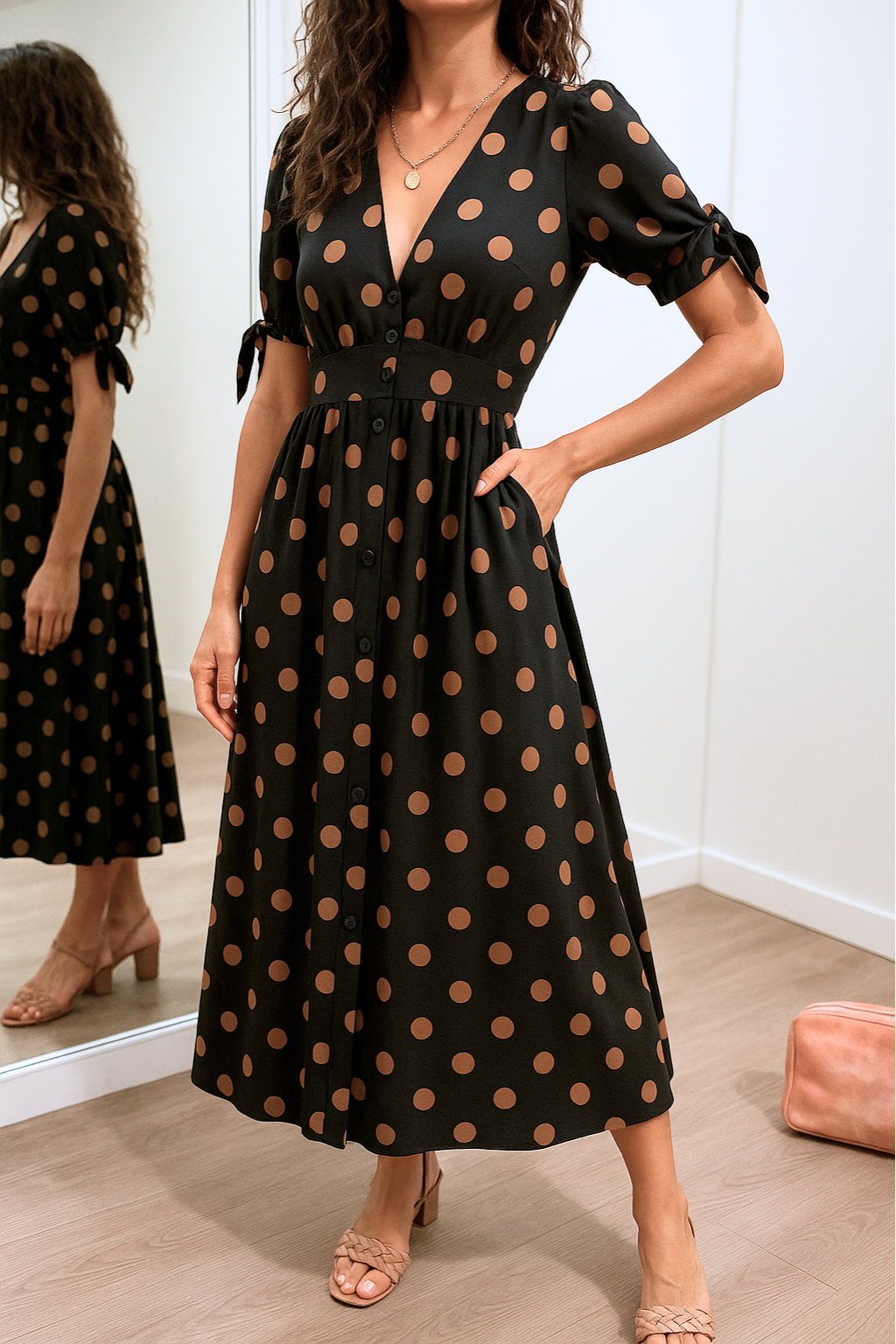 MAYA – VESTIDO MIDI POLKA SPOTLIGHT